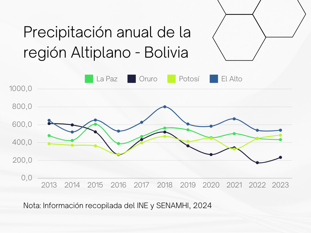 lluvia anual Altiplano Bolivia